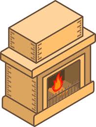 Home Fireplace Icon Outline Style