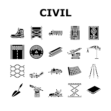 Civil Engineer Industry Building Icons