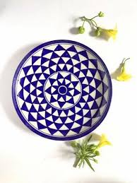 Handmade Jaipur Blue Pottery 12 Plate