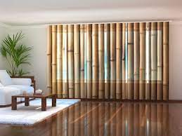 Sliding Panel Curtain Dry Brown Bamboo