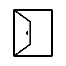 Open Door Line Icon In And Out Icon