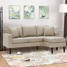 Polyester Fabric Sectional Sofa Chaise
