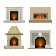 Isometric Fireplace Icon Set 27177616