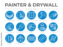 Round Outline Painter And Drywall Icon