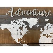 World Map Wood Wall Decorative Sign