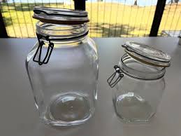 Vintage Clear Glass Storage Canisters