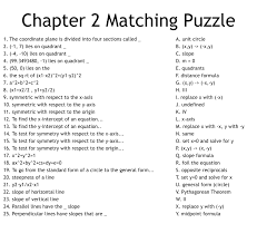 Chapter 2 Matching Puzzle Worksheet