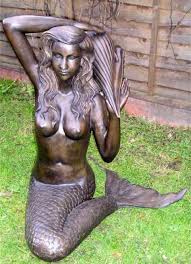 Barrel Garden Bronze Mermaid Water