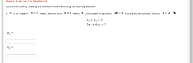 Answered Solve The System By Inverting