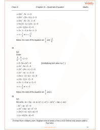 Solutions Chapter 10 Quadratic Equations