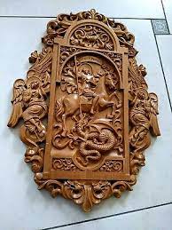 Dragon Carved Wooden Panel