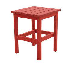 Red Square Plastic Outdoor Side Table