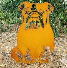 Bulldog Metal Dog Art 60cm Tall