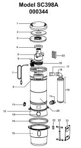 beam 398 central vacuum power unit