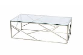 Clear Glass Coffee Table Silver