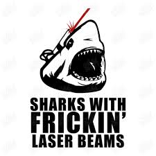 sharks with frickin laser beams sticker