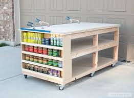 Build A Diy Mobile Workbench With Shelves