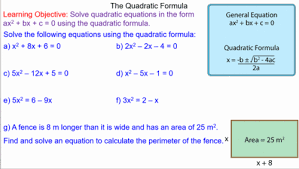 Quadratic And Linear Simultaneous Equations