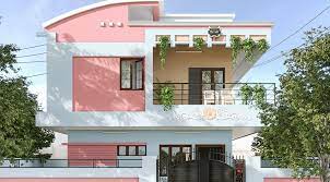 Rose Pink Exterior Home Design Idea
