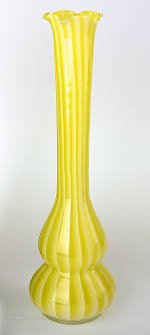 Lauscha Bimini Yellow And White Glass Vase