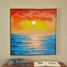 Ocean Sunset Handmade Framed Wall Art