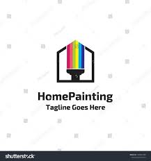 Colorful Painter Brush In Home Shape