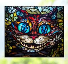 Grinning Cheshire Cat Window Cling Faux
