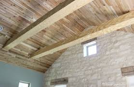 vaulted wood ceiling from cedar fence