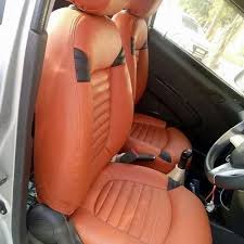 Leather Orange Car Seat Cover