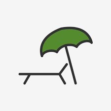 Vector Beach Umbrella And Chair Icon