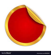 Red Round Sticker Isolated Vector Image