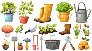 Gardening Icon Set Objects For
