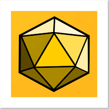 D20 Polyhedral Dice Yellow D20 Dice