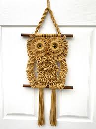 New Macrame Owl Wall Hanging 70s Style