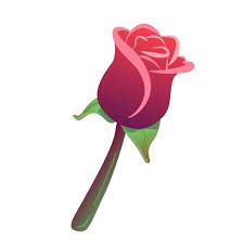 Colorful One Red Vector Rose In
