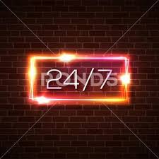 Open Time 24 7 Hours Neon Light Sign On