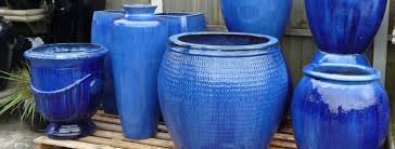 Blue Glazed Garden Ceramic Pots