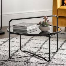 Hawley Round Glass Coffee Table With