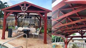 12 X 16 Wood Gazebo With Aluminum Roof