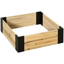 Outsunny Raised Garden Bed With Metal Corner No Installation Tools Required Planter Box