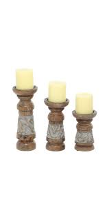 Decmode Traditional Wood Candle Holder