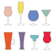 Cocktail Glasses Icon Pack Vintage Colors