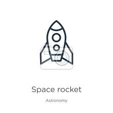 Space Rocket Icon Thin Linear Space