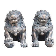 Chinese Fu Dog Lion Garden Statues
