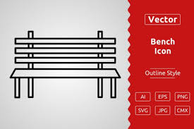 Vector Bench Outline Icon Design Grafik