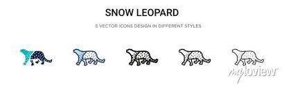 Snow Leopard Icon In Filled Thin Line