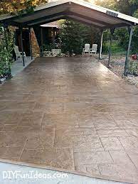 Diy Stamped Concrete Tile Driveway