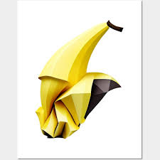 Colorful Origami Banana Sculpture