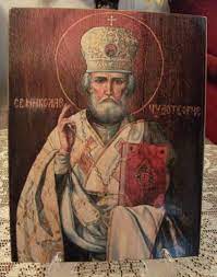 St Nicholas Icon Hand Painted Of Hot