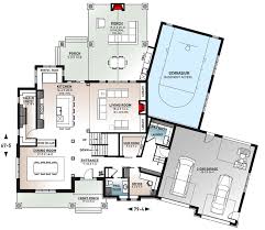 American House Plan With Sport Court
